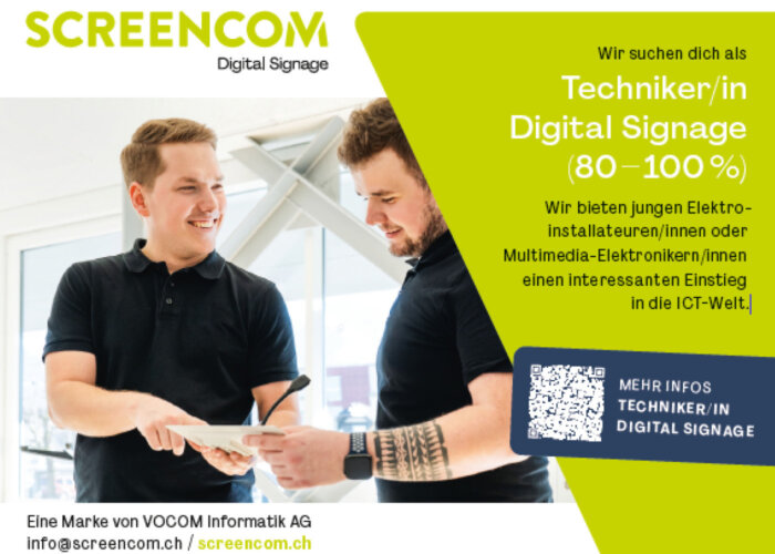 Screencom News Stelle Digital Signage Techniker